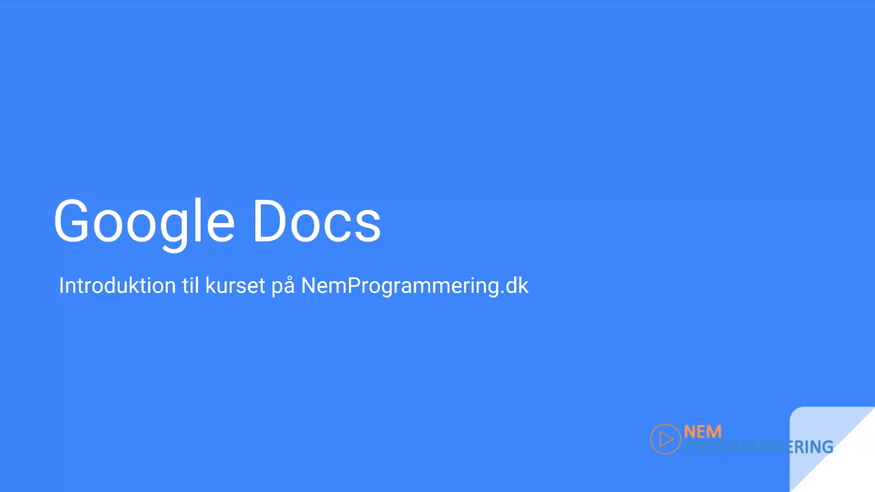 Google Docs kursus
